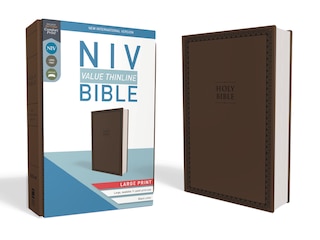Front cover_Niv, Value Thinline Bible, Large Print, Leathersoft, Brown, Comfort Print