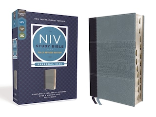 Front cover_NIV Study Bible, Fully Revised Edition (Study Deeply. Believe Wholeheartedly.), Personal Size, Leathersoft, Navy/Blue, Red Letter, Thumb Indexed, Comfort Print