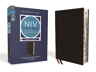 Front cover_NIV Study Bible, Fully Revised Edition (Study Deeply. Believe Wholeheartedly.), Large Print, Bonded Leather, Black, Red Letter, Thumb Indexed, Comfort Print