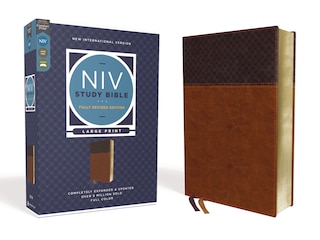 Front cover_NIV Study Bible, Fully Revised Edition (Study Deeply. Believe Wholeheartedly.), Large Print, Leathersoft, Brown, Red Letter, Comfort Print