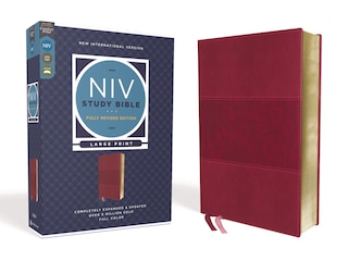 Front cover_NIV Study Bible, Fully Revised Edition (Study Deeply. Believe Wholeheartedly.), Large Print, Leathersoft, Burgundy, Red Letter, Comfort Print