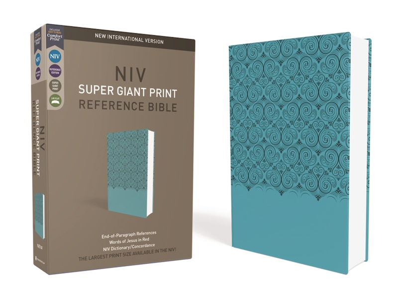 Front cover_NIV, Super Giant Print Reference Bible (Font Size: 16.5-point), Leathersoft, Teal, Red Letter, Comfort Print