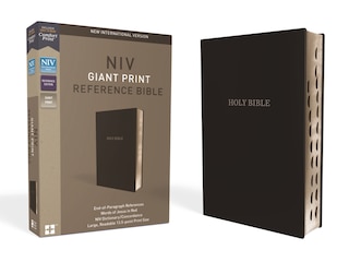 Front cover_Niv, Reference Bible, Giant Print, Leather-look, Black, Red Letter, Thumb Indexed, Comfort Print