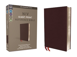 Front cover_Niv, Reference Bible, Giant Print, Bonded Leather, Burgundy, Red Letter, Comfort Print