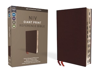 Front cover_Niv, Reference Bible, Giant Print, Bonded Leather, Burgundy, Red Letter, Thumb Indexed, Comfort Print