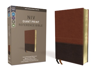 Front cover_Niv, Reference Bible, Giant Print, Leathersoft, Brown, Red Letter, Comfort Print