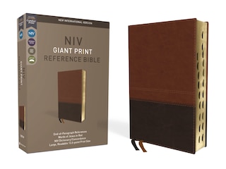 Front cover_Niv, Reference Bible, Giant Print, Leathersoft, Brown, Red Letter, Thumb Indexed, Comfort Print