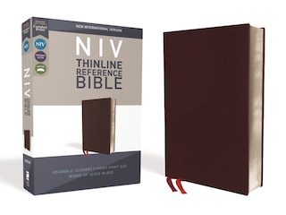 Front cover_NIV, Thinline Reference Bible (Deep Study at a Portable Size), Bonded Leather, Burgundy, Red Letter, Comfort Print