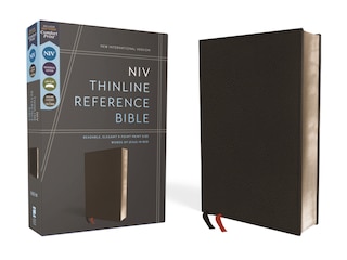 Front cover_NIV, Thinline Reference Bible (Deep Study at a Portable Size), Genuine Leather, Calfskin, Black, Red Letter, Comfort Print
