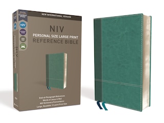 Front cover_Niv, Personal Size Reference Bible, Large Print, Leathersoft, Teal, Red Letter, Comfort Print