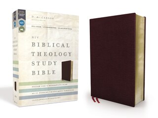 Front cover_NIV, Biblical Theology Study Bible (Trace the Themes of Scripture), Bonded Leather, Burgundy, Thumb Indexed, Comfort Print