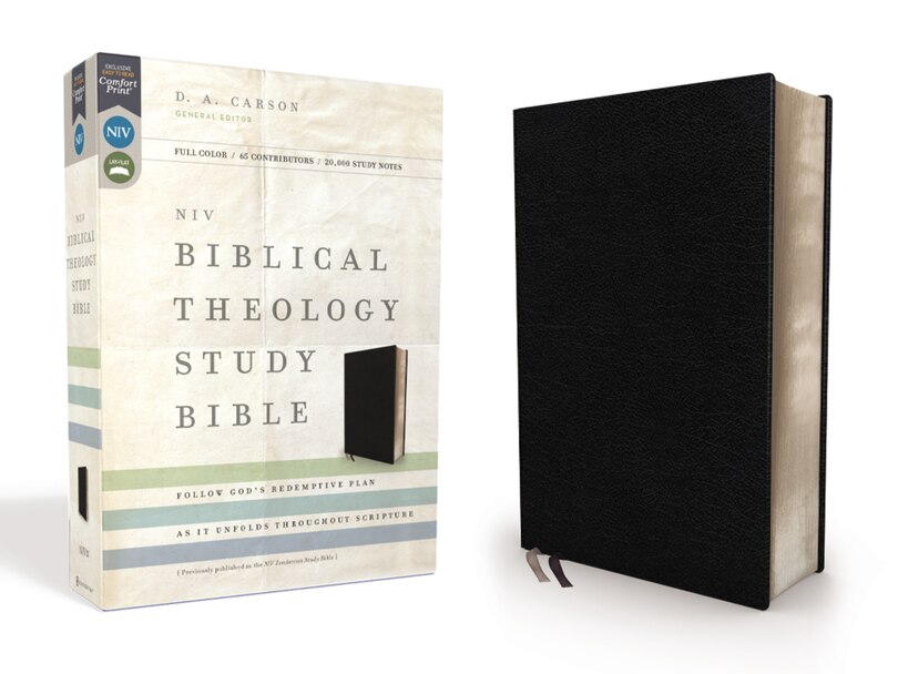Front cover_NIV, Biblical Theology Study Bible (Trace the Themes of Scripture), Bonded Leather, Black, Comfort Print