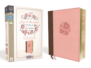 Couverture_NIV, Journal the Word Bible for Women (With Space for Your Own Artwork), Leathersoft, Brown/Pink, Red Letter, Comfort Print