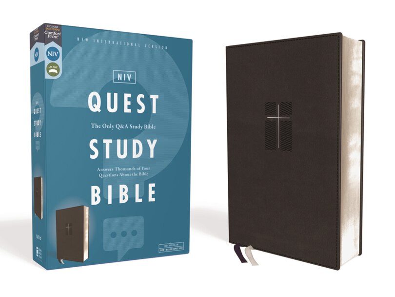 Front cover_NIV, Quest Study Bible, Leathersoft, Black, Comfort Print