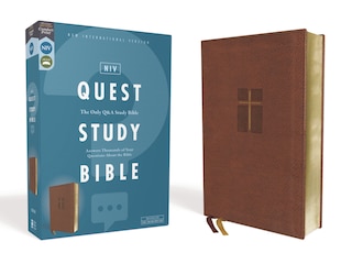 Front cover_NIV, Quest Study Bible, Leathersoft, Brown, Comfort Print
