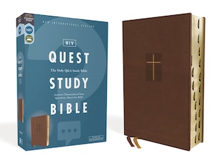 Couverture_NIV, Quest Study Bible, Leathersoft, Brown, Thumb Indexed, Comfort Print
