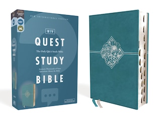 Front cover_NIV, Quest Study Bible, Leathersoft, Teal, Thumb Indexed, Comfort Print
