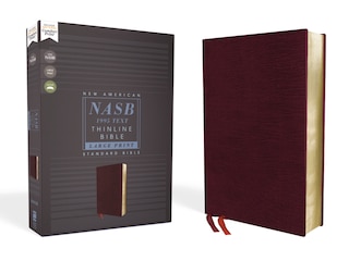 Front cover_Nasb, Thinline Bible, Large Print, Bonded Leather, Burgundy, Red Letter, 1995 Text, Comfort Print