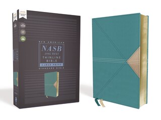 Couverture_Nasb, Thinline Bible, Large Print, Leathersoft, Teal, Red Letter, 1995 Text, Comfort Print