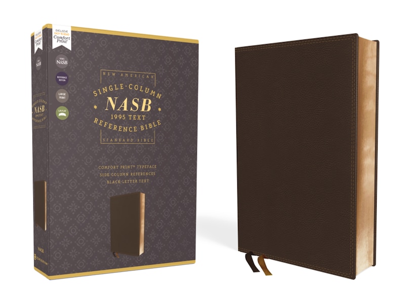 Front cover_Nasb, Single-column Reference Bible, Wide Margin, Leathersoft, Brown, 1995 Text, Comfort Print