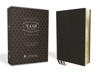 Front cover_Nasb, Single-column Reference Bible, Wide Margin, Premium Goatskin Leather, Black, Premier Collection, Black Letter, 1995 Text, Art Gilded Edges, Comfort Print