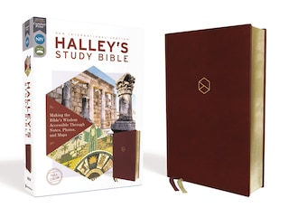 Front cover_NIV, Halley's Study Bible (A Trusted Guide Through Scripture), Leathersoft, Burgundy, Red Letter, Comfort Print