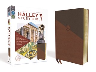 Couverture_NIV, Halley's Study Bible (A Trusted Guide Through Scripture), Leathersoft, Brown, Red Letter, Comfort Print