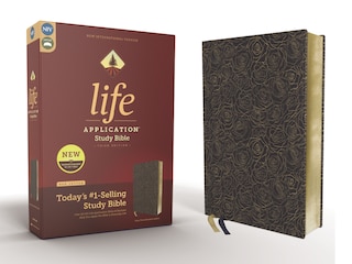 Couverture_Niv, Life Application Study Bible, Third Edition, Bonded Leather, Navy Floral, Red Letter
