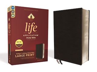 Front cover_Niv, Life Application Study Bible, Third Edition, Large Print, Bonded Leather, Black, Red Letter
