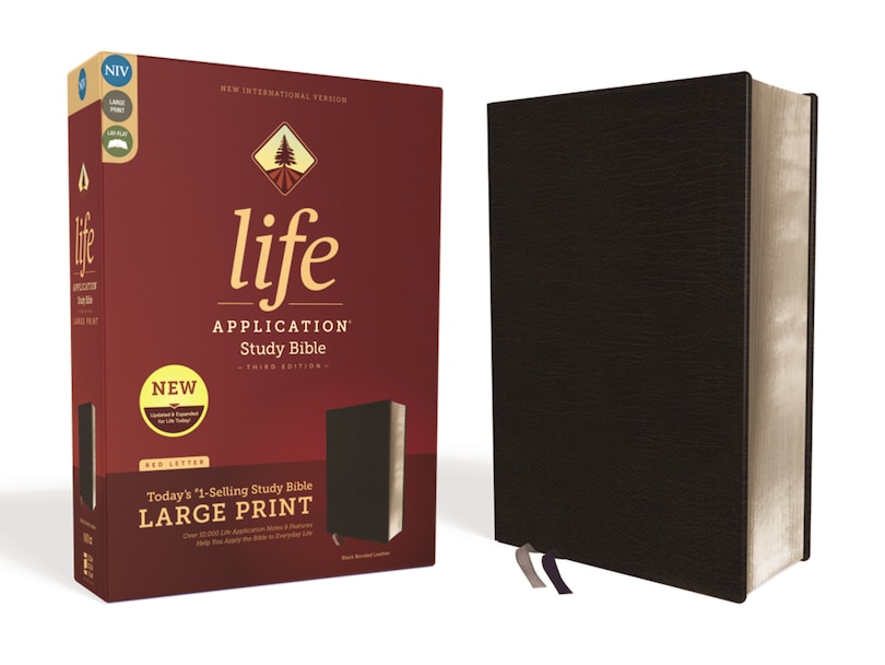 Front cover_Niv, Life Application Study Bible, Third Edition, Large Print, Bonded Leather, Black, Red Letter