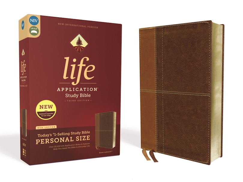 Niv, Life Application Study Bible, Third Edition, Personal Size, Leathersoft, Brown, Red Letter