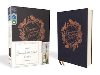 Front cover_NIV, Journal the Word Bible (With Space for Your Own Artwork), Cloth over Board, Navy, Red Letter, Comfort Print