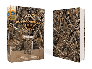 Front cover_Niv, Outdoorsman Bible, Lost Camo Edition, Leathersoft, Red Letter, Comfort Print