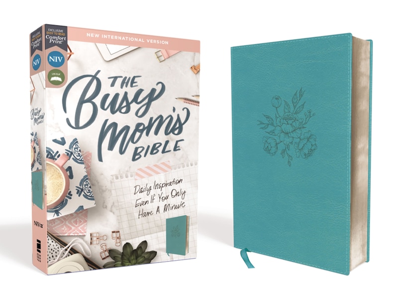 Couverture_Niv, The Busy Mom's Bible, Leathersoft, Teal, Red Letter, Comfort Print