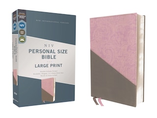 Couverture_Niv, Personal Size Bible, Large Print, Leathersoft, Pink/gray, Red Letter, Comfort Print