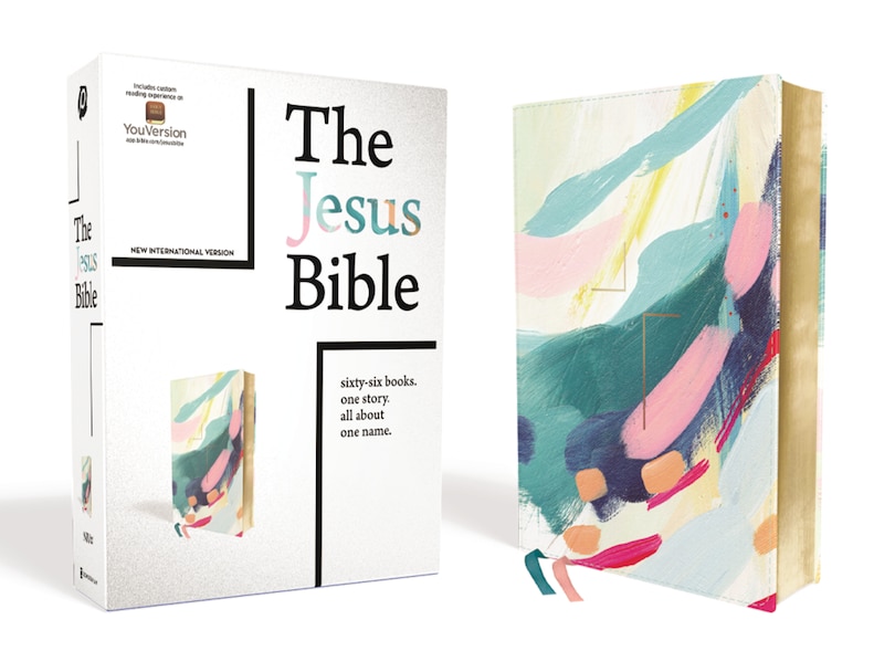 Front cover_The Jesus Bible Artist Edition, Niv, Leathersoft, Multi-color/teal, Comfort Print