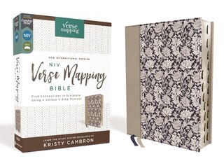 Front cover_Niv, Verse Mapping Bible, Leathersoft, Navy Floral, Thumb Indexed, Comfort Print