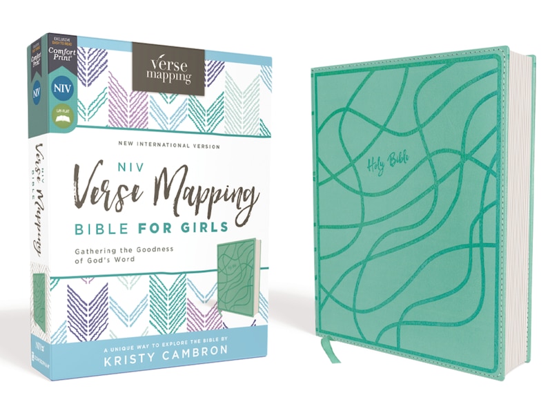 Front cover_Niv, Verse Mapping Bible For Girls, Leathersoft, Teal, Comfort Print