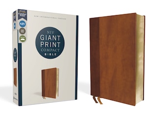 Front cover_Niv, Giant Print Compact Bible, Leathersoft, Brown, Red Letter, Comfort Print