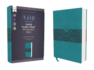 Front cover_Nasb, Super Giant Print Reference Bible, Leathersoft, Teal, Red Letter, 1995 Text, Comfort Print