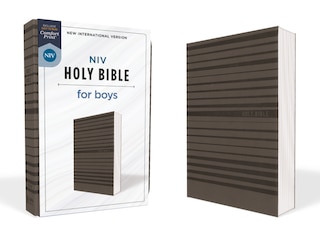 Front cover_Niv, Holy Bible For Boys, Soft Touch Edition, Leathersoft, Gray, Comfort Print