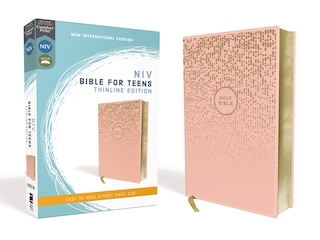 Front cover_Niv, Bible For Teens, Thinline Edition, Leathersoft, Pink, Red Letter, Comfort Print