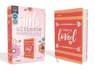 Niv, Girls' Ultimate Backpack Bible, Faithgirlz Edition, Compact, Flexcover, Coral, Red Letter, Comfort Print