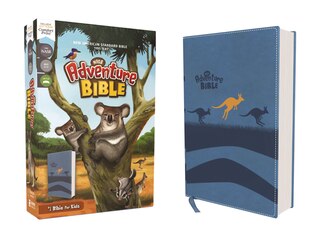 Front cover_Nasb, Adventure Bible, Leathersoft, Blue, Full Color Interior, Red Letter, 1995 Text, Comfort Print