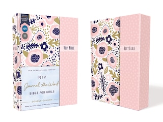 Couverture_NIV, Journal the Word Bible for Girls, Double-Column, Hardcover, Pink, Magnetic Closure, Red Letter, Comfort Print