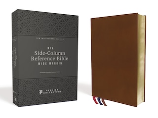 Front cover_Niv, Wide Margin Side Column Reference Bible, Premium Goatskin Leather, Brown, Premier Collection, Black Letter, Art Gilded Edges, Comfort Print