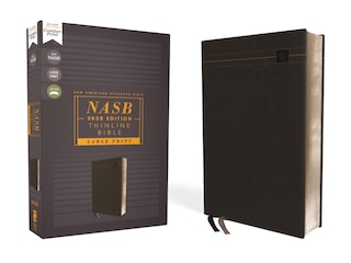 Front cover_Nasb, Thinline Bible, Large Print, Leathersoft, Black, Red Letter, 2020 Text, Comfort Print
