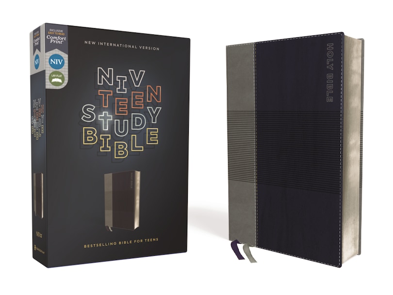 Front cover_NIV, Teen Study Bible (For Life Issues You Face Every Day), Leathersoft, Blue, Comfort Print