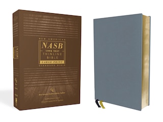 Front cover_NASB, Thinline Bible, Large Print, Genuine Leather, Buffalo, Blue, Red Letter, 1995 Text, Comfort Print