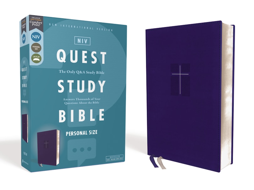 Front cover_NIV, Quest Study Bible, Personal Size, Leathersoft, Blue, Comfort Print